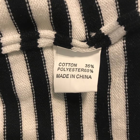 LAST ONE! Black & White Striped Turtleneck Sweater - Picture 5 of 8